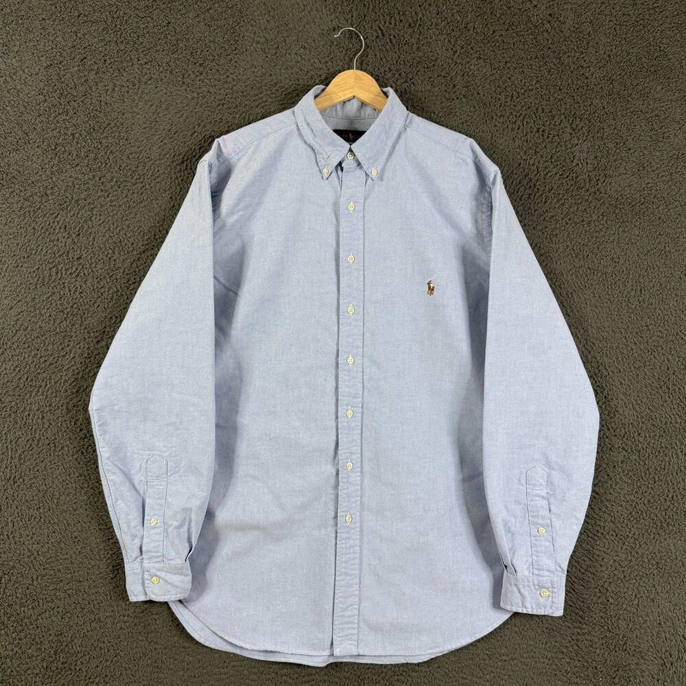 Polo Ralph Lauren OCBD Shirt Mens Large Tall Blue Long Sleeve Preppy Casual
